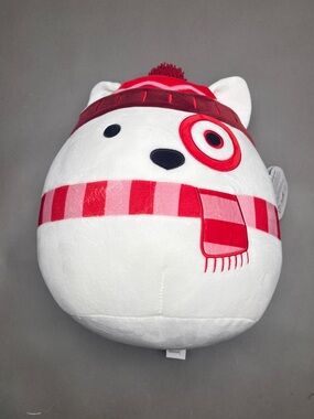 Limited Edition Target Bullseye Squishmallows White Dog with Red and Pink Accent